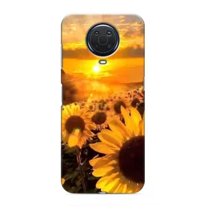 Чехол с Цветами для Nokia G20 (поле подсолнухов)