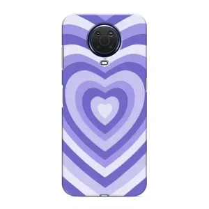 Чехлы с тематикой "Маленькие Сердечки" на Nokia G20 (Сердце фиолет)
