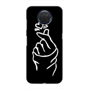 Чехлы (Знак сердечка) на Nokia G20 (Сердце на черном)