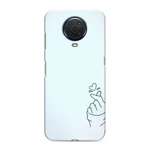 Чехлы (Знак сердечка) на Nokia G20 (Сердце на голубом)