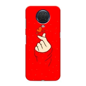 Чехлы (Знак сердечка) на Nokia G20 (Сердце на красном)