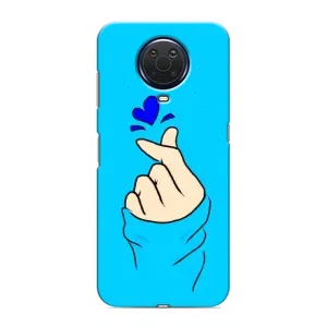 Чехлы (Знак сердечка) на Nokia G20 (Сердце на синем)