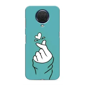 Чехлы (Знак сердечка) на Nokia G20 (Сердечко на бирюзовом)