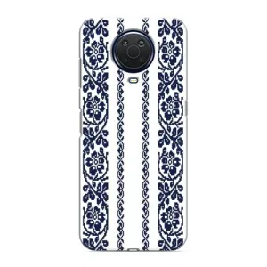 Силиконовый Чехол на Nokia G20 с картинкой Вышиванки (Синяя вышиванка)