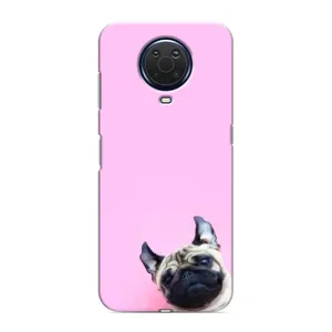 Бампер для Nokia G20 с картинкой "Песики" (Собака на розовом)