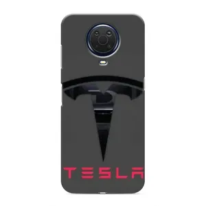Силиконовый бампер с картинкой машины на Nokia G20 (Logo TESLA)