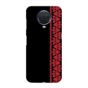 Силиконовый Чехол на Nokia G20 с картинкой Вышиванки (Вышиванка на черном)