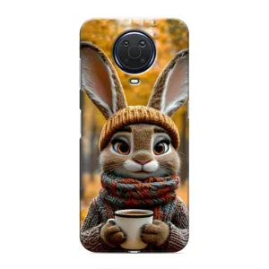 Печатный чехол «Зверята с кофе» для Nokia G20 (Зайчик с кофе)