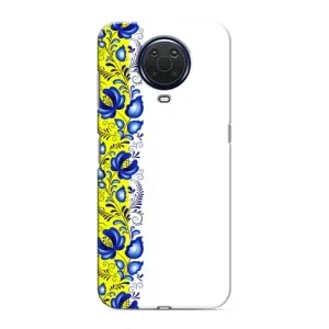 Силиконовый Чехол на Nokia G20 с картинкой Вышиванки (Желто-синяя вышиванка)