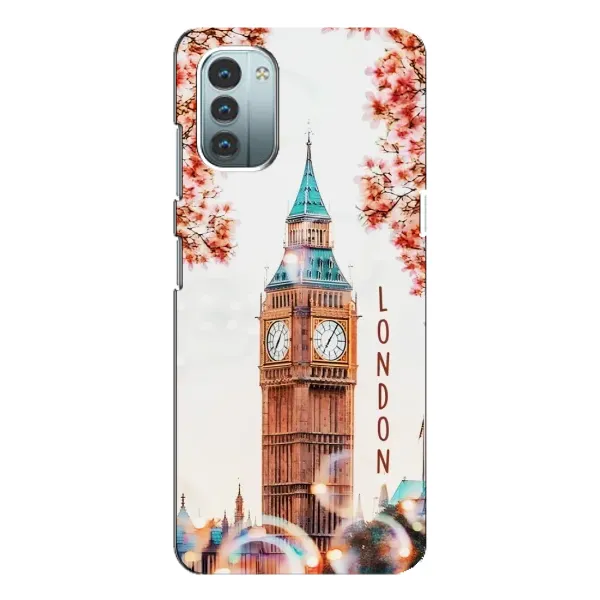 Чехол с рисунком «Часы Лондон» для Nokia G21