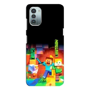 Чехлы для Nokia G21 (Персонажи Майн Крафт) (Герой Майнкрафт)