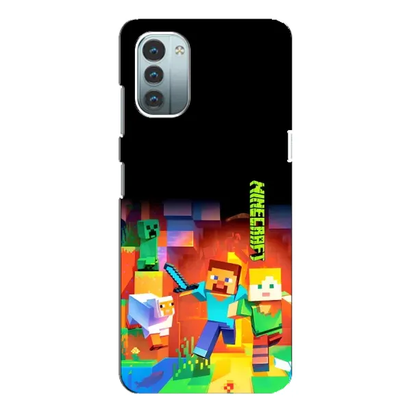 Чехол с рисунком «Герой Майнкрафт» для Nokia G21