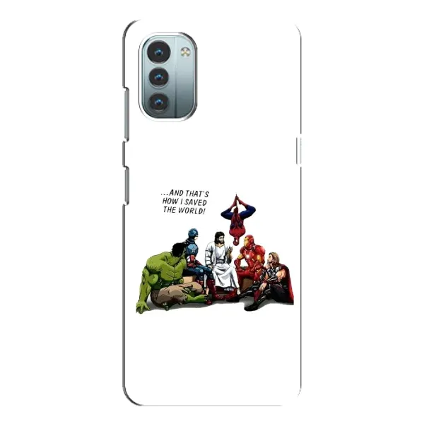 Чехол с рисунком «Иисус супергерой» для Nokia G21