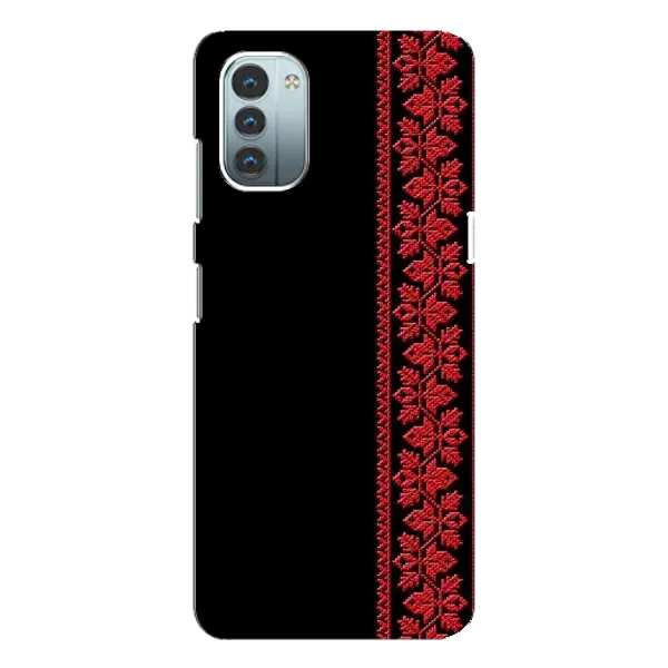 Чехол с рисунком «Красная Вышиванка» для Nokia G21 Чехол с рисунком «Красная Вышиванка» для Nokia G21