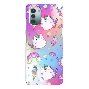 Чехол Unicorn на Nokia G21 (Радуга и Единорог)