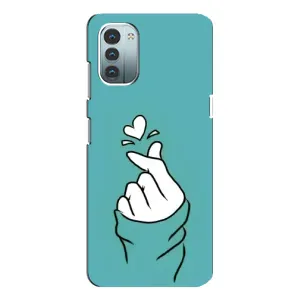 Чохол (Знак сердечка) для Nokia G21 (Сердечко на бірюзовому)