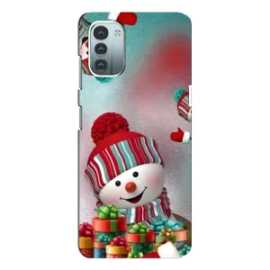 Чехлы на Новый Год Nokia G21 (Снеговик в шапке)