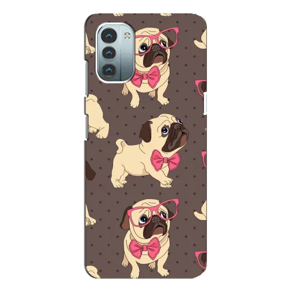 Чехол с рисунком «Собачки Мопсики» для Nokia G21 Чехол с рисунком «Собачки Мопсики» для Nokia G21