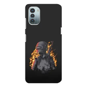 Силиконовый чехол с картинкой "Герой Pubg" на Nokia G21 (В огне)