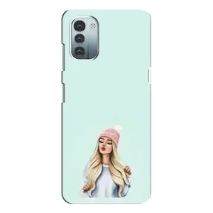 Силиконовый Чехол на Nokia G21 с картинкой Стильных Девушек (В шапке)