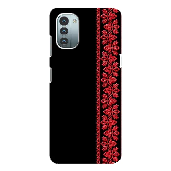 Чехол с рисунком «Вышиванка на черном» для Nokia G21 Чехол с рисунком «Вышиванка на черном» для Nokia G21