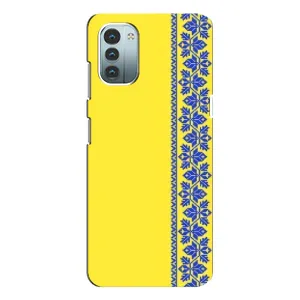 Силиконовый Чехол на Nokia G21 (Вышиванка на желтом)