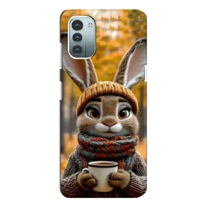 Печатный чехол «Зверята с кофе» для Nokia G21