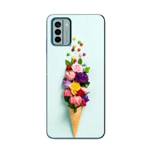 Чехлы с тематикой "ЦВЕТЫ" на Nokia G22 (Цветок-мороженное)