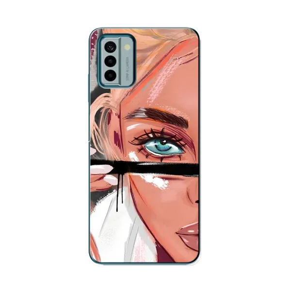 Чехол с рисунком «Девушка и ресницы» для Nokia G22