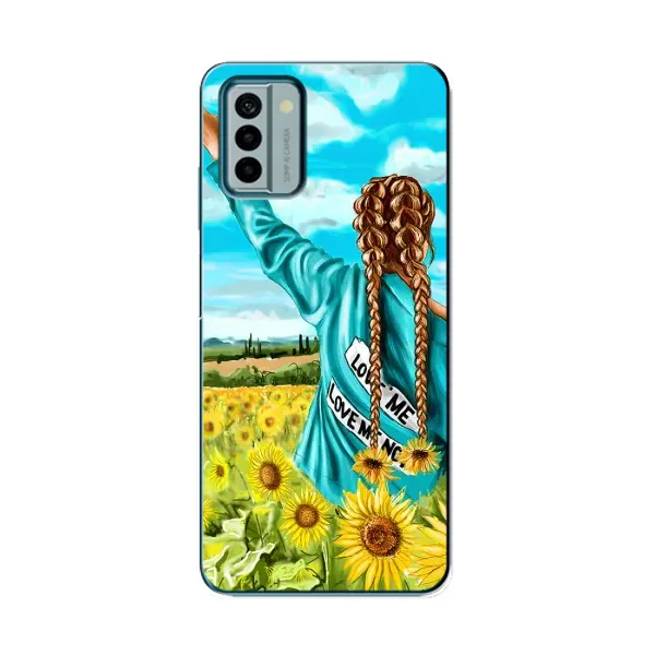 Чехол с рисунком «Девушка на поле» для Nokia G22
