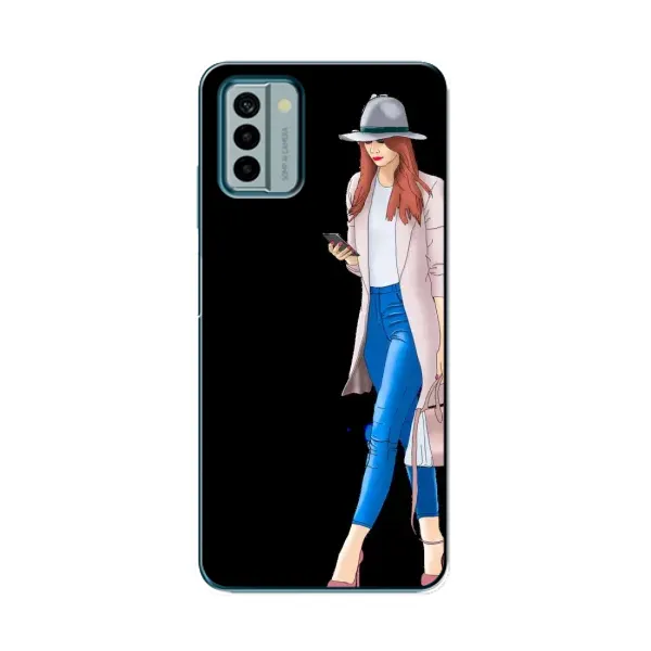 Чехол с рисунком «Девушка со смартфоном» для Nokia G22 Чехол с рисунком «Девушка со смартфоном» для Nokia G22