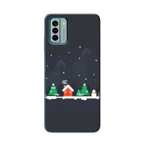 Силиконовый бампер на рождество для Nokia G22 (Город зимний)