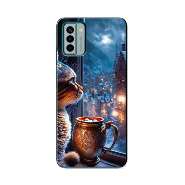 Чехол с рисунком «Кот новогодний» для Nokia G22 Чехол с рисунком «Кот новогодний» для Nokia G22
