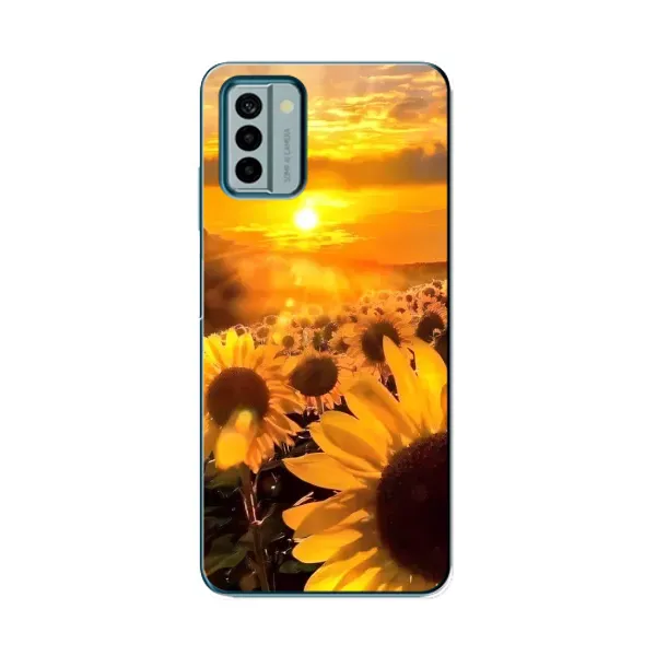 Чехол с рисунком «поле подсолнухов» для Nokia G22