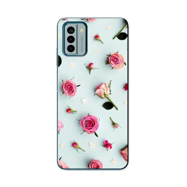 Чехол с рисунком «Разные цветы» для Nokia G22