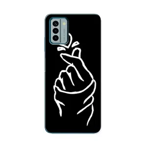 Чехлы (Знак сердечка) на Nokia G22 (Сердце на черном)