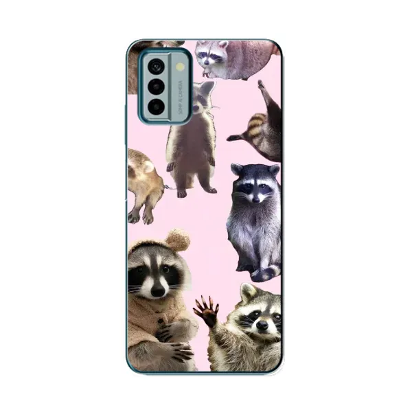 Чехол с рисунком «Смешные Еноты» для Nokia G22 Чехол с рисунком «Смешные Еноты» для Nokia G22