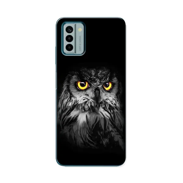 Чехол с рисунком «Сова на чёрном» для Nokia G22