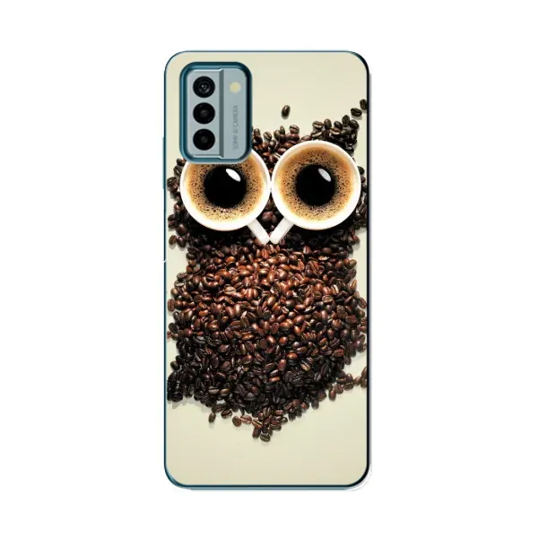 Чехол с рисунком «Сова с зерен кофе» для Nokia G22