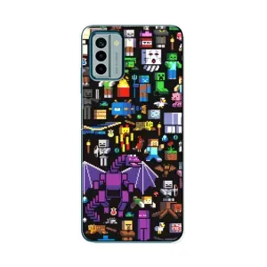 Чехол майнкрафт для Nokia G22 (Все персонажи)