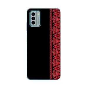Силиконовый Чехол на Nokia G22 с картинкой Вышиванки (Вышиванка на черном)
