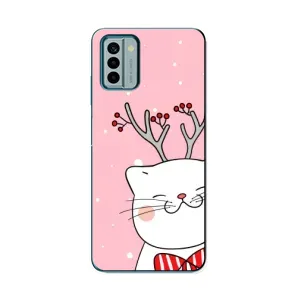 Чехол на тематику: Коты для Nokia G22 (Зимний кот)