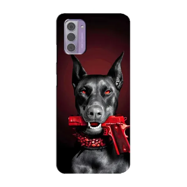 Чехол с рисунком «Доберман злой» для Nokia G42