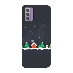 Силиконовый бампер на рождество для Nokia G42 (Город зимний)