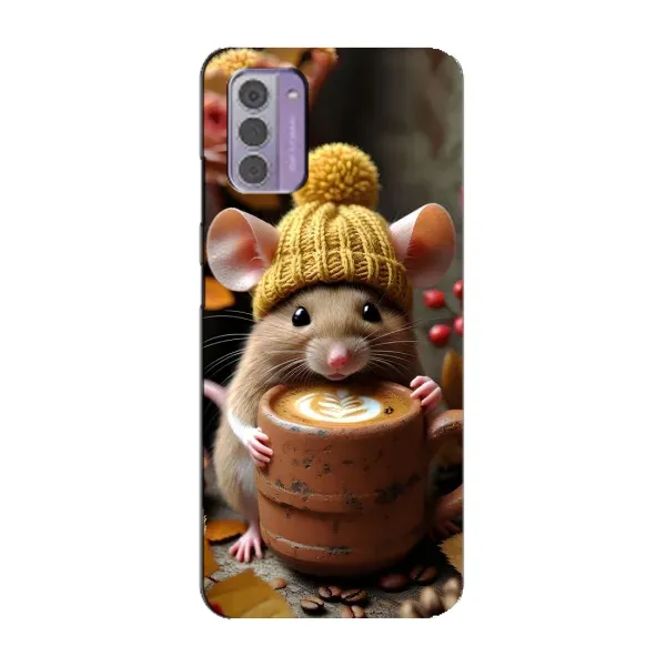 Чехол с рисунком «Мышка с кофе» для Nokia G42 Чехол с рисунком «Мышка с кофе» для Nokia G42