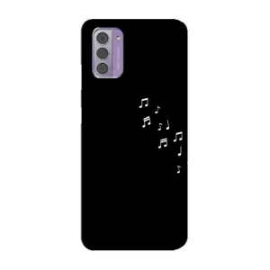 Чохол з картинками на чорному фоні для Nokia G42 (Ноти)