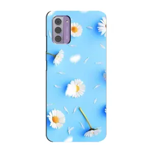 Чехол с Цветами для Nokia G42 (ромашки на голубом)