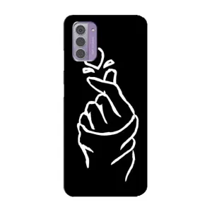 Чехлы (Знак сердечка) на Nokia G42 (Сердце на черном)