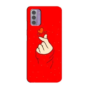 Чехлы (Знак сердечка) на Nokia G42 (Сердце на красном)