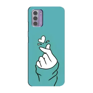 Чехлы (Знак сердечка) на Nokia G42 (Сердечко на бирюзовом)